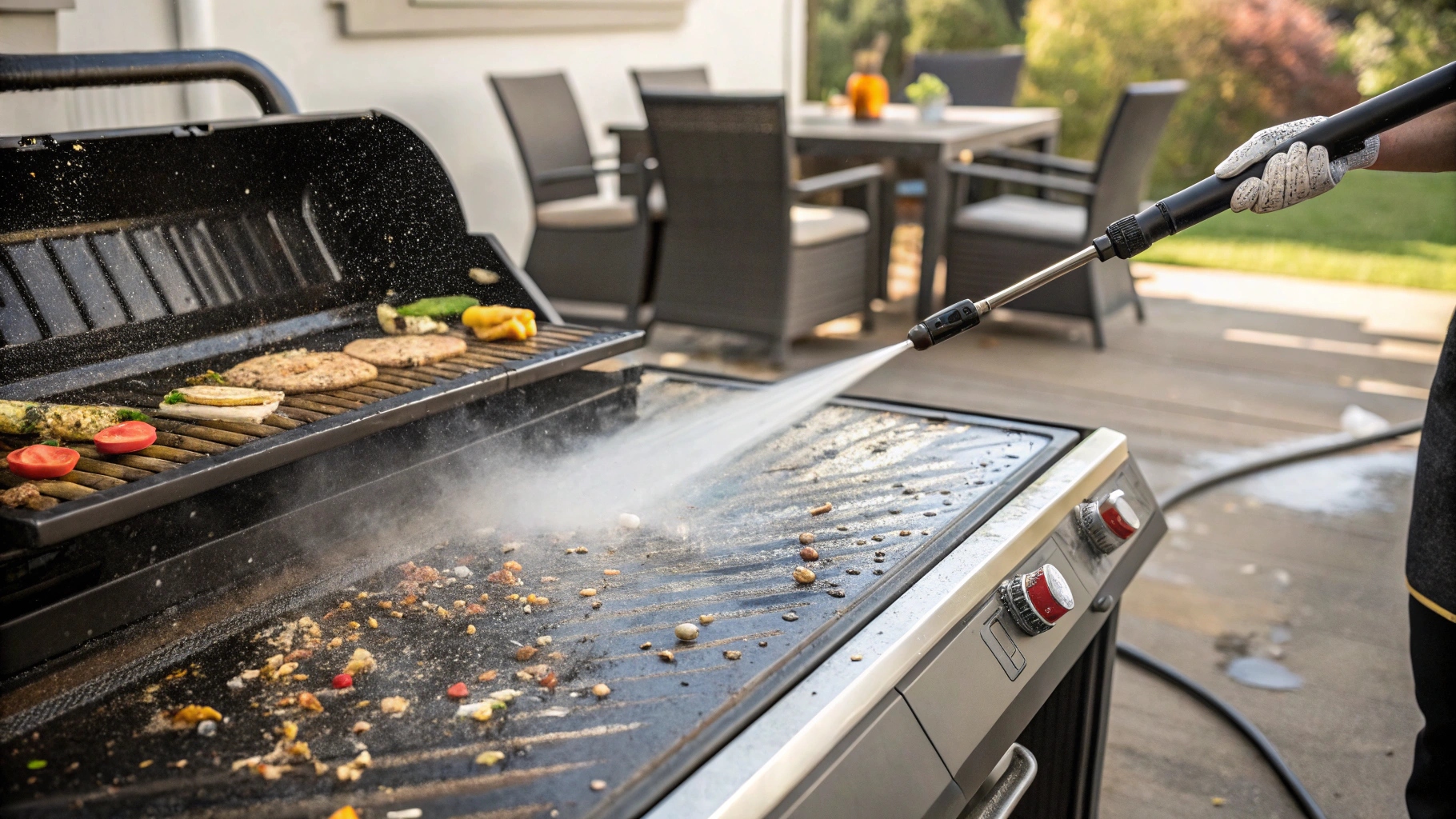 Where should you not use a pressure washer
