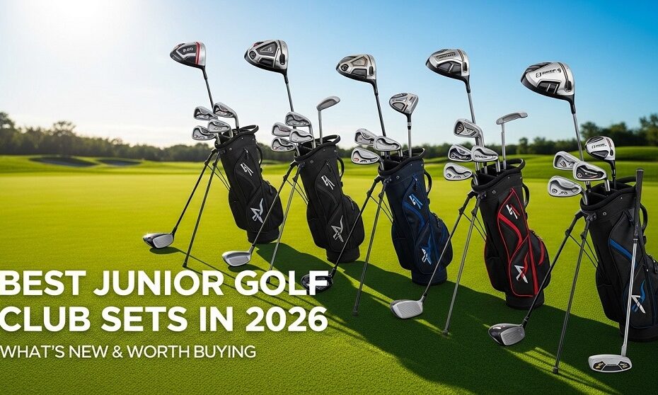 Junior golfer using lightweight golf clubs on driving rangeJunior golfer using lightweight golf clubs on driving range