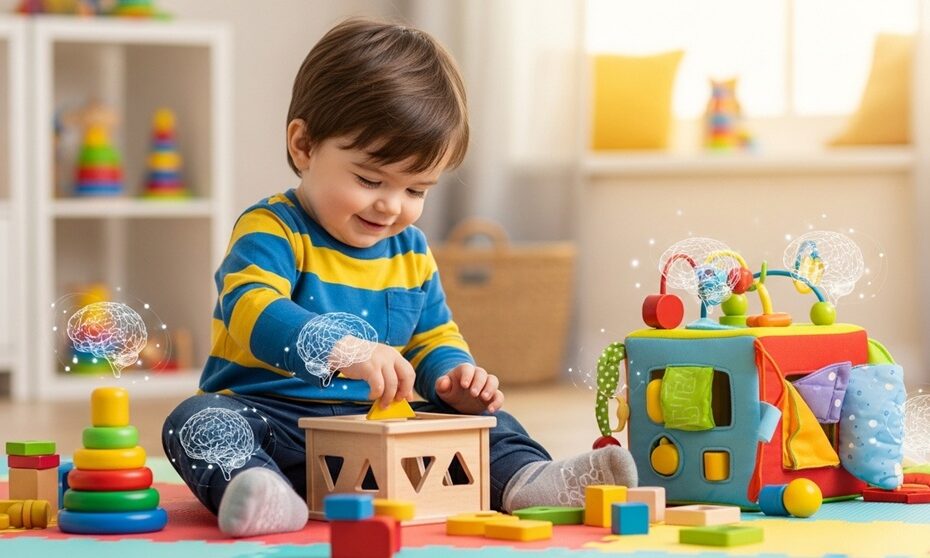 Educational toys supporting toddler brain development during play