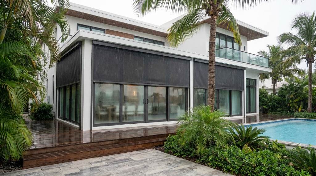 Hurricane resistant backyard glass enclosure in Florida