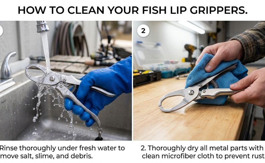 Properly storing fish lip grippers to prevent rust